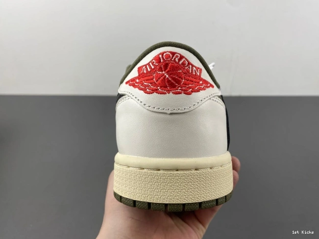 1st Kicks Shoes 1 OLIVE SCOTT OG MEDIUM JORDAN TRAVIS DM7866-200 X LOW AIR 0818
